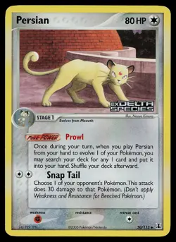 Pokemon Card - Persian Delta Species 50/113 Uncommon Reverse Holo Stamped - Image 1