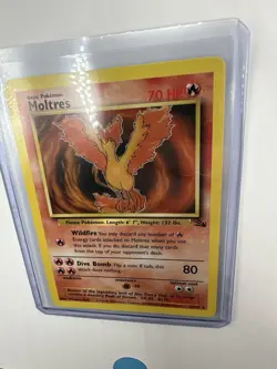 Moltres Fossil Set Rare Non Holo Pokemon Card 27/62 Vintage 1999 WOTC - Image 2
