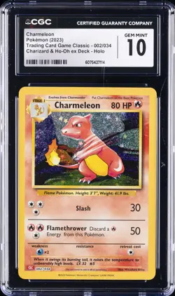 2023 POKEMON TRADING CARD GAME CLASSIC #002 CHARMELEON CGC 10 - Image 1