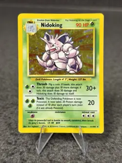 🔥 Nidoking #11/102 Holo Rare LP | Vintage 1999 Base Set WOTC Pokemon Card - Image 1