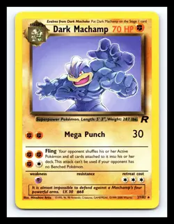 💥 DARK MACHAMP Non Holo # 27/82 | TEAM ROCKET SET | Pokemon 2000 Vintage Card - Image 1