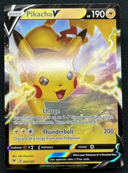 Pikachu V 043/185 Vivid Voltage- NM Ultra Rare Full Art Pokemon Card - Image 1