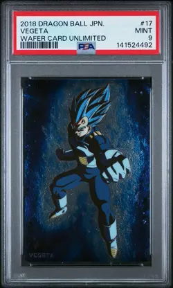 2018 DRAGON BALL JAPANESE WAFER CARD UNLIMITED #17 VEGETA PSA 9 - Image 1