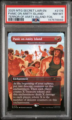 2025 MAGIC: THE GATHERING SECRET LAIR DROP #2176 PANIC ON AMITY ISLAND PSA 8 - Image 1