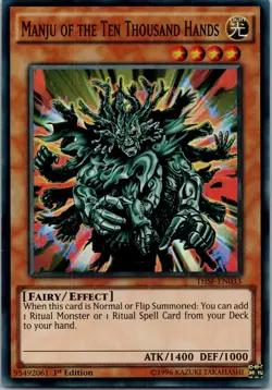 Yugioh Manju of the Ten Thousand Hands THSF-EN033 1st Edition Super Rare NM - Image 1