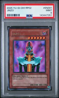 2025 YU-GI-OH! RP02-RETRO PACK 2 #EN001 JINZO PSA 9 - Image 1