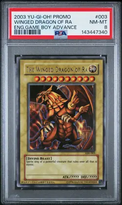 2003 YU-GI-OH! PROMO ENGLISH GAME BOY ADVANCE #003 THE WINGED DRAGON OF RA PSA 8 - Image 1