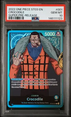 2022 ONE PIECE STARTER DECK ST03-THE SEVEN WARLORDS OF THE SEA CROCODILE PSA 10 - Image 1