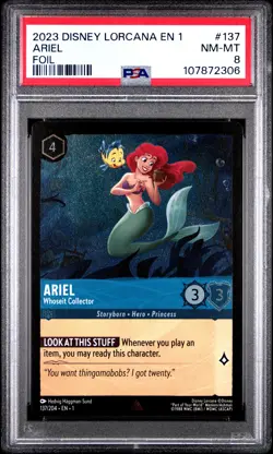 2023 DISNEY LORCANA EN 1-THE FIRST CHAPTER FOIL ARIEL WHOSEIT COLLECTOR PSA 8 - Image 1