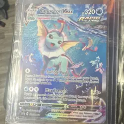 Vaporeon VMAX SWSH182 Full Art Promo Holo Pokemon Card 320 HP Sword & Shield - Image 1
