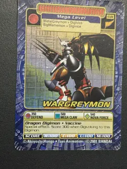 WarGreymon ST-84 Digimon 2001 Holo Vintage Bandai Card LP - Image 2