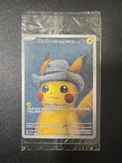 PIKACHU VAN GOGH WITH GREY FELT HAT SVP EN 085 PROMO POKEMON CARD-SEALED - Image 1