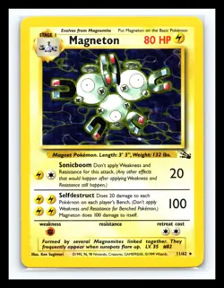 💥 MAGNETON HOLO Rare # 11/62 | FOSSIL SET | Pokemon 1999 TCG Vintage Card - Image 1