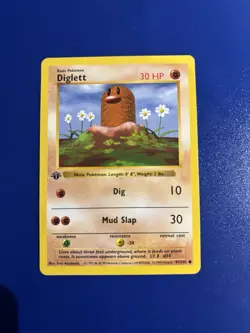 Diglett 47/102 1st Edition Shadowless Base Set Pokemon Card Game 1999 Nm - Image 1