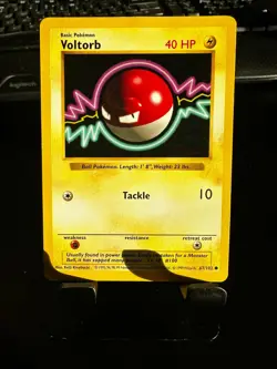 Pokemon Card - Voltorb Base Set (Shadowless) 67/102 Common MP/LP - Image 1