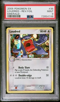 Pokemon Card Loudred 35/106 Reverse Holo Emerald PSA 9 MINT - Image 1