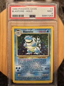 1999 Blastoise Holo Base Set #2 PSA 9 Pokemon Card - Image 1