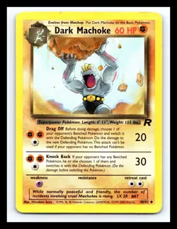 💥 DARK MACHOKE Pokemon # 40/82 Team Rocket Set WOTC Vintage 2000 Card - Image 1