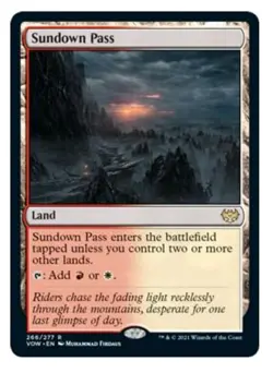 1x MTG Sundown Pass - Innistrad: Crimson Vow Rare Land! NM Mint - Image 1