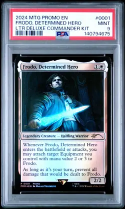 2024 MAGIC: THE GATHERING LORD OF THE RINGS PROMO FRODO, DETERMINED HERO PSA 9 - Image 1