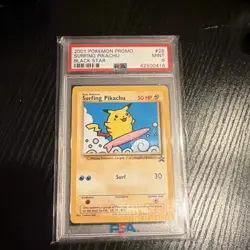 Pokemon Surfing Pikachu #28 Black Star Promo PSA 9 2001 Regular - Image 1