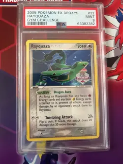 PSA 9 2005 POKEMON EX DEOXYS #22 RAYQUAZA GYM CHALLENGE POP 120 - Image 1