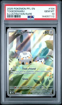 2025 POKEMON PFL EN-PHANTASMAL FLAMES ILLUSTRATION RARE #104 TOGEDEMARU PSA 10 - Image 1