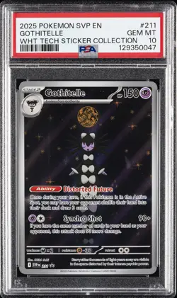 2025 POKEMON PROMO WHITE FLARE TECH STICKER COLLECTION #211 GOTHITELLE PSA 10 - Image 1