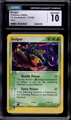 2003 Pokemon EX Sandstorm Seviper-Holo #11 CGC 10 GEM MINT - Image 1