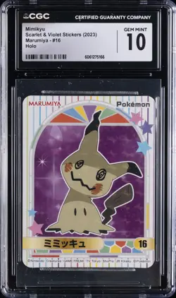 2023 POKEMON SCARLET & VIOLET STICKERS MARUMIYA HOLO #16 MIMIKYU CGC 10 - Image 1