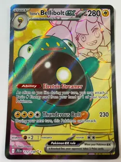 Pokemon TCG Iono's Bellibolt EX Ultra Rare Holo 172/159 Journey Together - Image 1