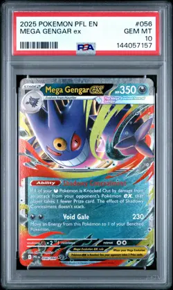 2025 POKEMON PFL EN-PHANTASMAL FLAMES #056 MEGA GENGAR EX PSA 10 - Image 1