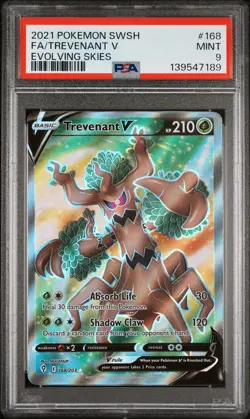 2021 POKEMON SWORD & SHIELD EVOLVING SKIES #168 FULL ART/TREVENANT V PSA 9 - Image 1