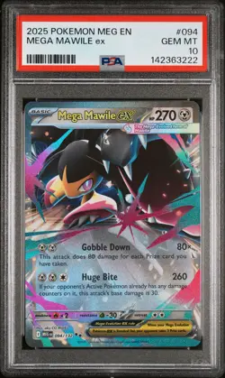 2025 POKEMON MEG EN-MEGA EVOLUTION #094 MEGA MAWILE EX PSA 10 - Image 1
