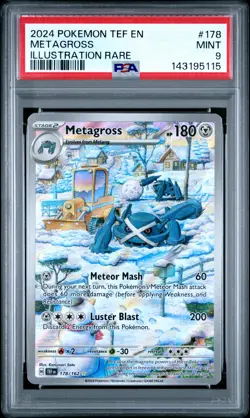 2024 POKEMON TEF EN-TEMPORAL FORCES ILLUSTRATION RARE #178 METAGROSS PSA 9 - Image 1
