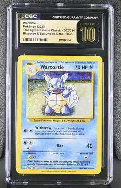 Wartortle *CGC PRISTINE 10* Holo *Classic Collection* #2 *2023* Pokemon - Image 1