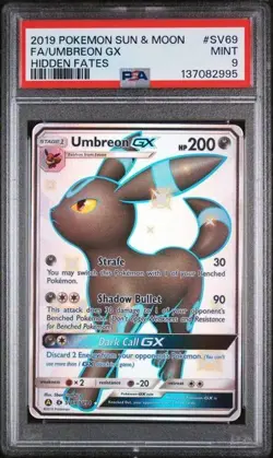 Umbreon GX SV69/SV94 Pokemon TCG Hidden Fates: Shiny Vault Holo PSA 9 MINT - Image 1