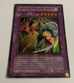 Elemental HERO Flame Wingman TLM-EN035 Ultra Rare 1st Edition Lightly Played - Image 2