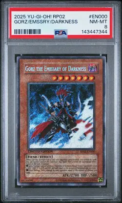 2025 YU-GI-OH! RP02-RETRO PACK 2 #EN000 GORZ THE EMISSARY OF DARKNESS PSA 8 - Image 1