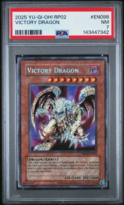 2025 YU-GI-OH! RP02-RETRO PACK 2 #EN098 VICTORY DRAGON PSA 7 - Image 1