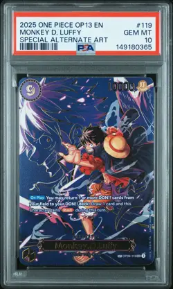 2025 ONE PIECE CARRYING ON HIS WILL SPECIAL ALT ART #119 MONKEY D. LUFFY PSA 10 - Image 1