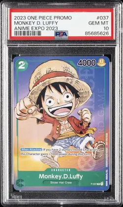2023 ONE PIECE PROMOS CAMPAIGN EXCLUSIVE #037 MONKEY D. LUFFY PSA 10 - Image 1
