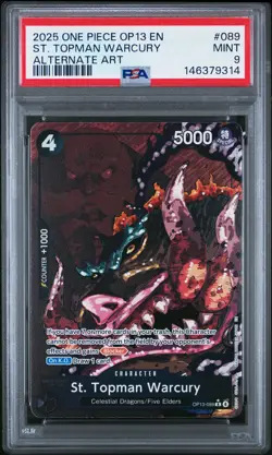 2025 ONE PIECE OP13-CARRYING ON HIS WILL ALTERNATE ART ST. TOPMAN WARCURY PSA 9 - Image 1