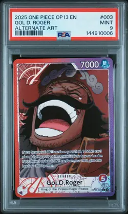 2025 ONE PIECE OP13-CARRYING ON HIS WILL ALTERNATE ART #003 GOL D. ROGER PSA 9 - Image 1