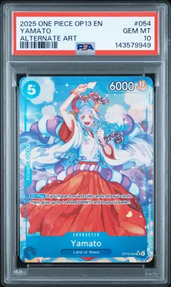 2025 ONE PIECE OP13-CARRYING ON HIS WILL ALTERNATE ART #054 YAMATO PSA 10 - Image 1