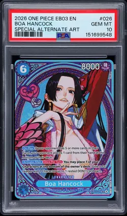 2026 ONE PIECE EXTRA BOOSTER HEROINES EDITION SPECIAL ALT ART BOA HANCOCK PSA 10 - Image 1