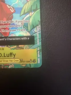 One Piece TCG Monkey.D.Luffy (TR) OP07-109 Two Legends Foil - Image 2