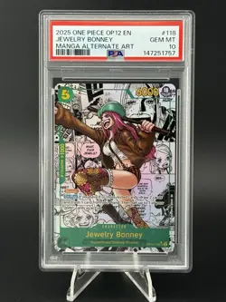One Piece CCG Jewelry Bonney OP12-118 Manga Alt Art English Edition PSA 10 - Image 1
