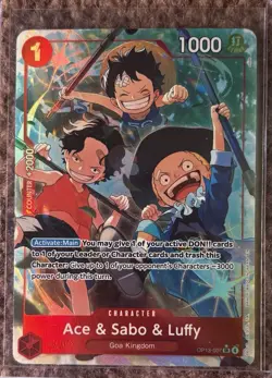 Ace & Sabo & Luffy Alt Art OP13-007 Carrying On His Will One Piece TCG - Image 1
