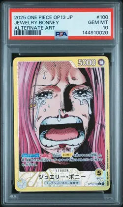 2025 ONE PIECE JPN OP13-CARRYING ON HIS WILL ALTERNATE ART JEWELRY BONNEY PSA 10 - Image 1